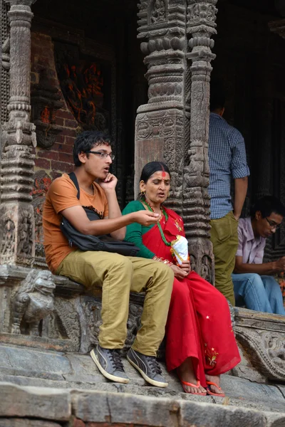 Nepalska ludzi z okazji festiwalu dashain w Katmandu — Zdjęcie stockowe
