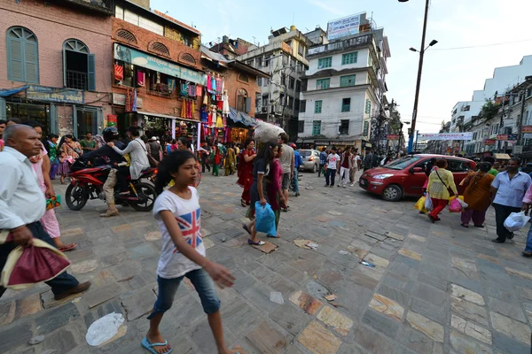 Nepalese people celebrating the Dashain festival in Kathmandu — Stock Photo, Image