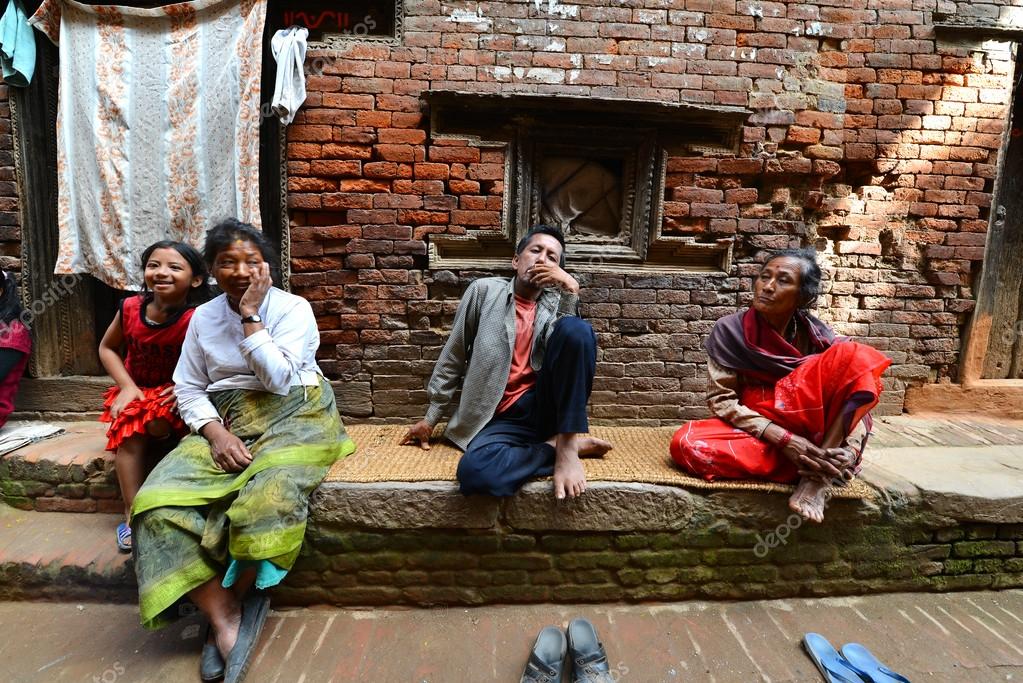 People from the Kathmandu suburbs living in poverty. Nepal Stock