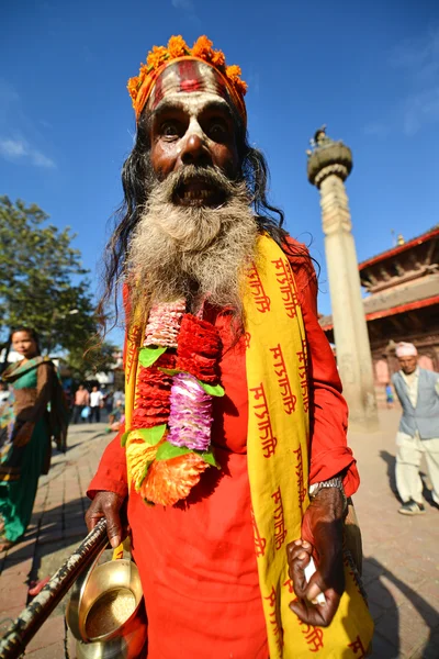 Svaté hinduistické Sádhu v pashupatinath, Nepál — Stock fotografie