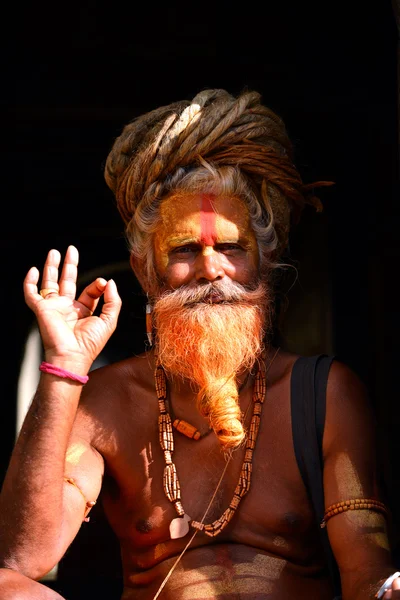 Holy Hindu sadhu in Pashupatinath, Nepal — Stock Photo, Image