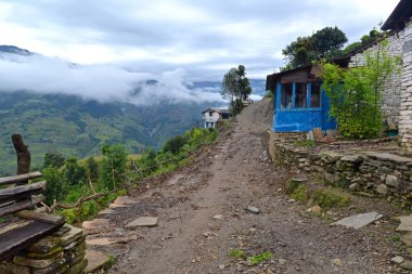 annapurna kutsal yolun bir gurung lodge. Himalayalar, nepa