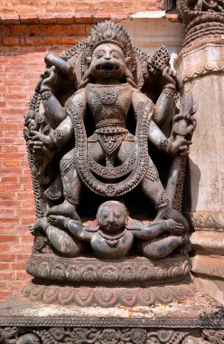 kabartma taş, patan's durbar Meydanı'nda yok edici shiva heykel. Katmandu, nepal