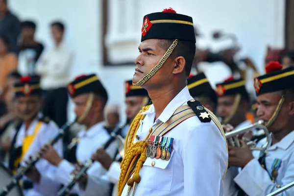 The Nepalese Military Orchestra performing live — Stock Photo, Image