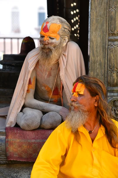 Holy sadhu man in Pashupatinath, Kathmandu, Nepal — Stock Photo, Image