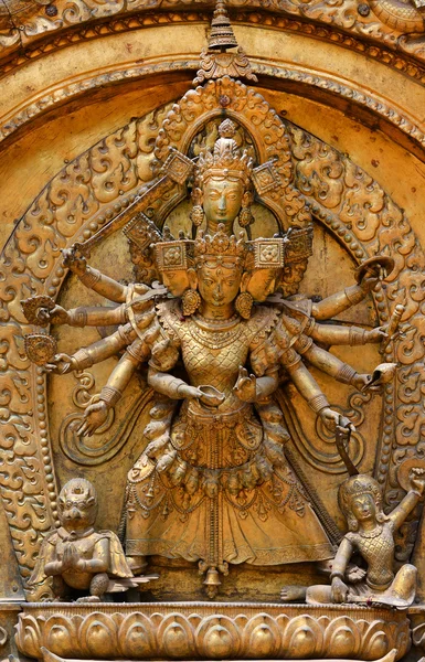 Fräck lättnad, skulptur av shiva förstöraren. Katmandu durbar square, nepal — Stockfoto