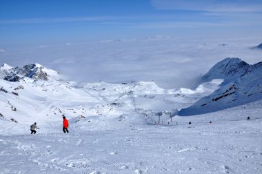 Alpler'de Kayak tesisi. Kitzsteinhorn, Avusturya