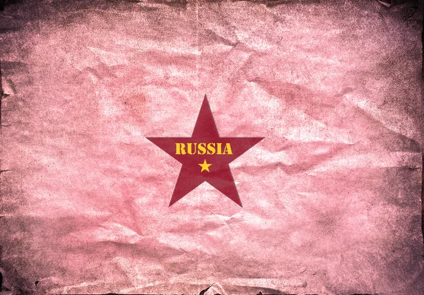Carta vintage con una stella rossa russa — Foto Stock