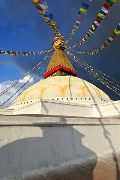 世界上最大的舍利塔。博 (博达哈） 尼泊尔 — 图库照片