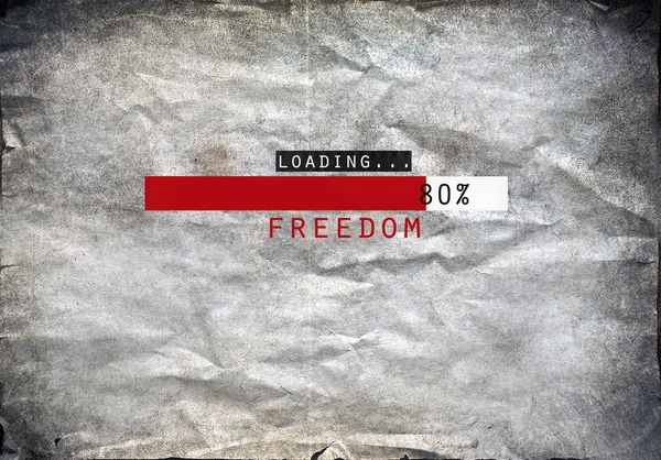 Loading Freedom draw on a grunge background — Stock Photo, Image