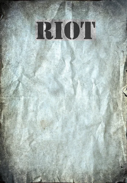 Riot letters on antique poster — Stock Photo, Image