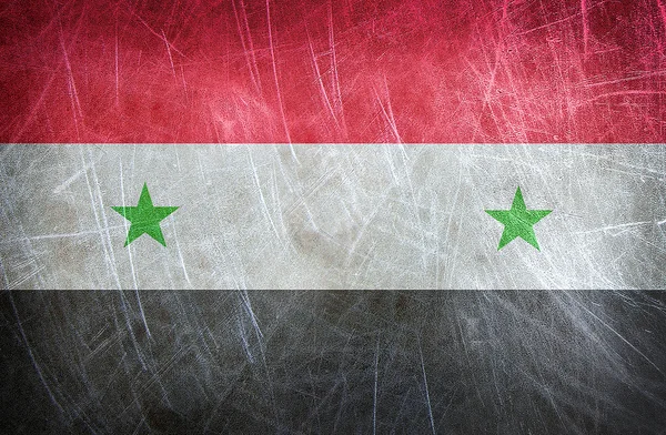 叙利亚的旗帜。grunge 明信片 — 图库照片