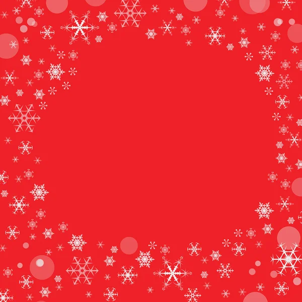 Christmas red background with snowflakes, space for text — Stock Photo, Image