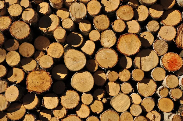 Fondo de madera picada apilada preparada para el invierno —  Fotos de Stock