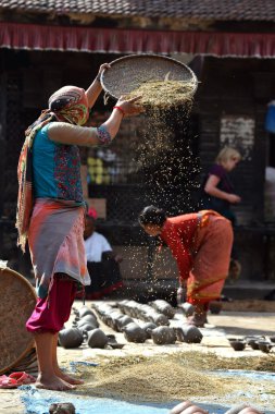 Katmandu, nepal, hububat Harman kadın