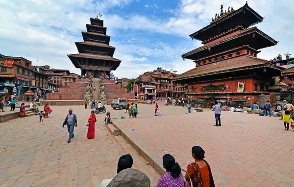 Durbar quadratisch in bhaktapur, nepal — Stockfoto