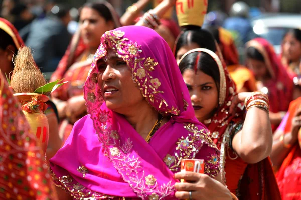 Nepalese people celebrating the Dasain festival in Kathmandu, Ne — Stock Photo, Image