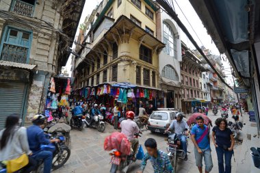 Katmandu, nepal kalabalık sokaklarında