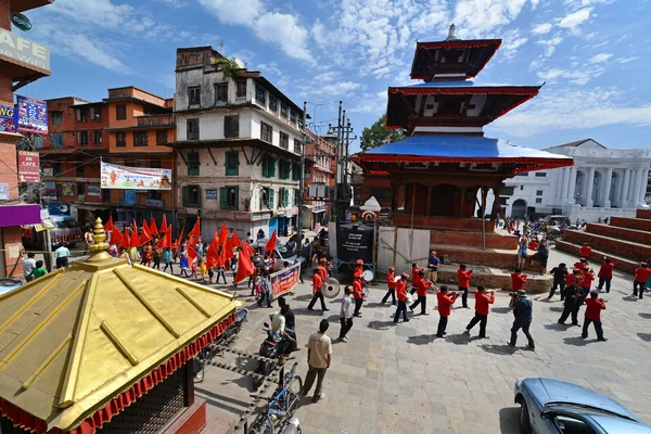Nepalese people celebrating the Dasain festival in Kathmandu, Ne — Stock Photo, Image