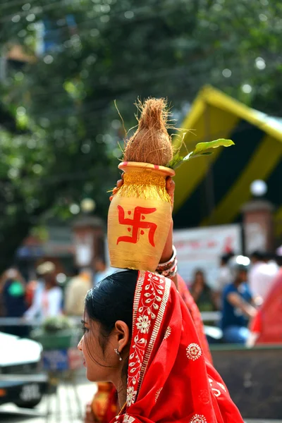 Oslava dasain festivalu v Nepálu — Stock fotografie