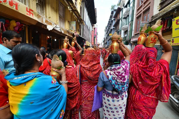 Празднование праздника Дасайн в Непале — стоковое фото