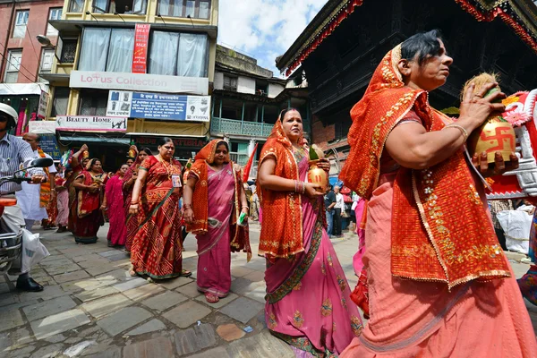 Celebration of Dasain festival in Nepal — Stock Photo, Image