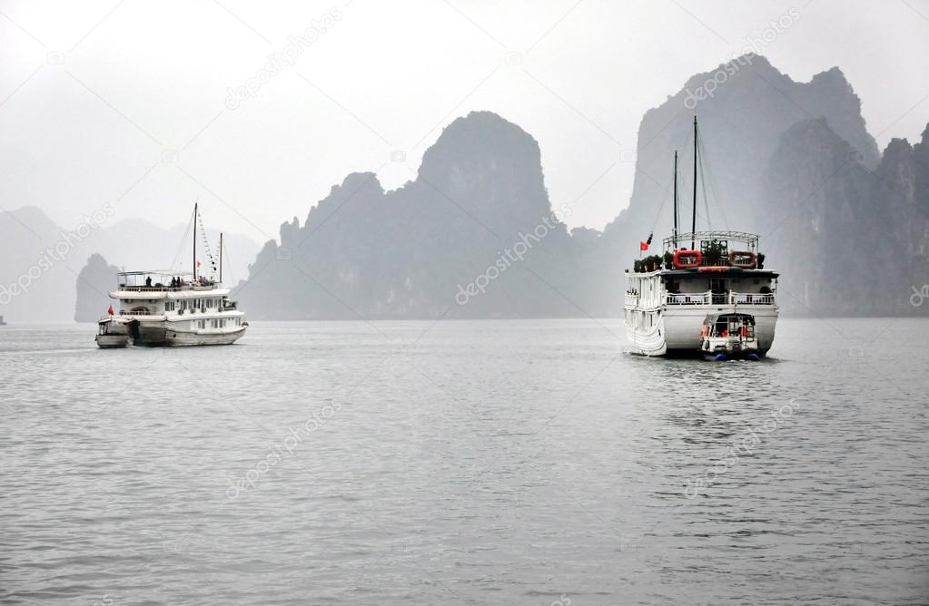 Ships sailing in Halong Bay, Vietnam