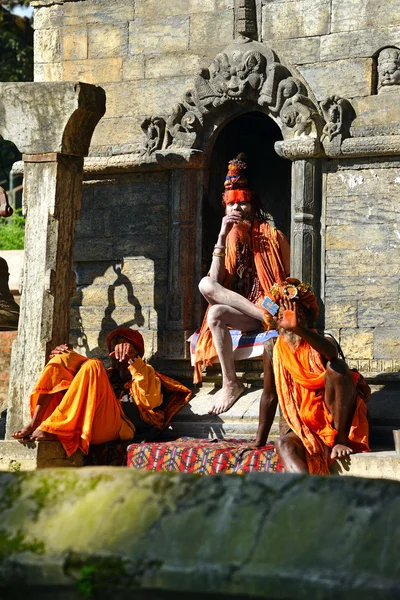 Sadhu men at Pashupatinath, Nepal — Stock Photo, Image
