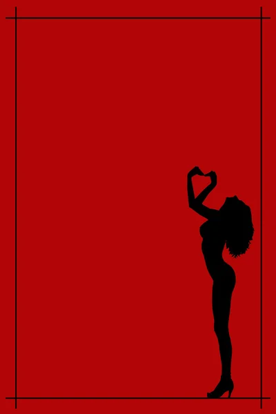 Silhouette egy meztelen nő poszter — Stock Fotó