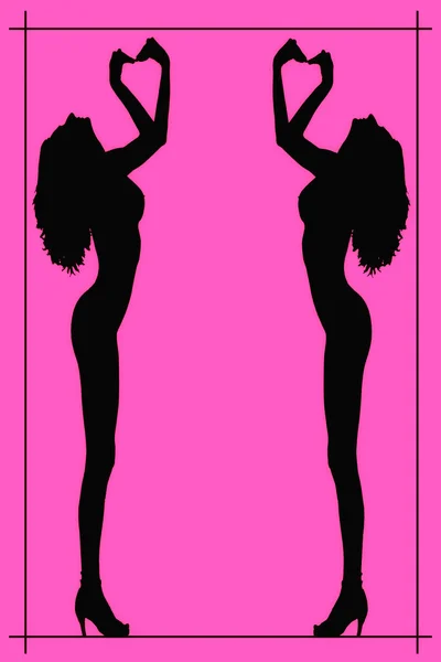 Silhouette d'une femme nue affiche — Photo