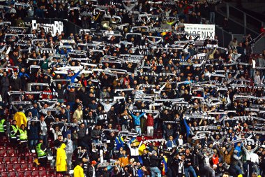 bir stadyumda futbol taraftarları