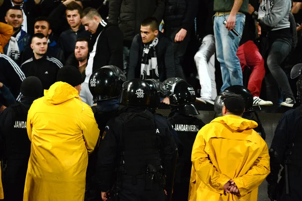 Hooliganism during a football game — Stock Photo, Image