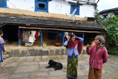 Himalayalar ghandruk geleneksel gurung Köyü