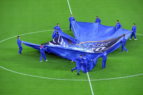 Ceremony of the beginning of a match between Dinamo and Steaua B — Stock Photo, Image