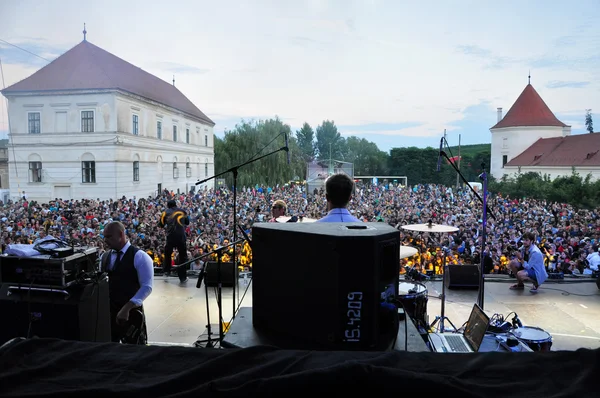 Dub pistolen voert live op elektrische kasteel music festival — Stockfoto