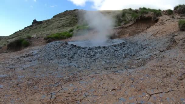 Hveragerdiho Bláto Island Geotermální Aktivní Zóna Hveragerdi Sopečným Horkým Pramenem — Stock video