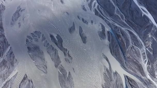 Luchtdrone Zicht Gletsjerriviersysteem Van Ijsland Smeltwater Uit Gletsjers Dat Stroomt — Stockvideo