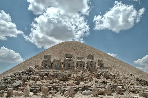 Giant God Heads Mount Nemrut Anatolia Turkey Ancient Colossal Stone — Stock Photo, Image