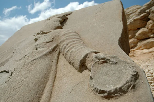 Dumnezeu Uriaș Îndreaptă Spre Muntele Nemrut Anatolia Turcia Statuii Antice — Fotografie, imagine de stoc