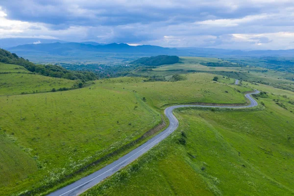View Countryside Road Aerial Drone View — Stock Photo, Image