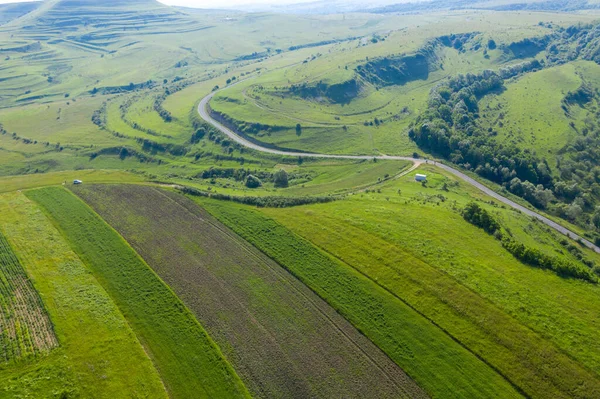 Ovanför Utsikt Över Landsvägen Flygdrönare — Stockfoto