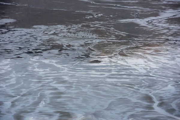 Águas Lamacentas Numa Lagoa Decantação Resíduos Tóxicos Uma Mina Cobre — Fotografia de Stock