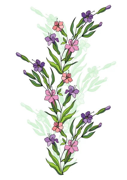 Zweig abstrakter Blumen — Stockvektor