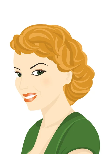 Retrato de mujer pelirroja — Vector de stock