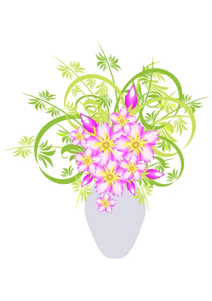 Abstract flowers in vase — Stock Vector