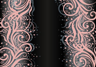 koyu arka plan üzerinde soyut çiçek süsleme