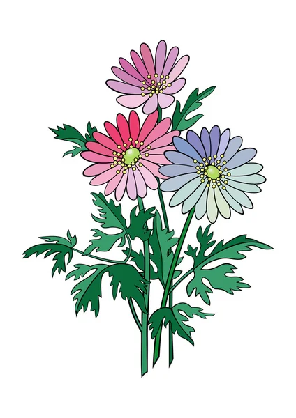 Strauß abstrakter Blumen — Stockvektor