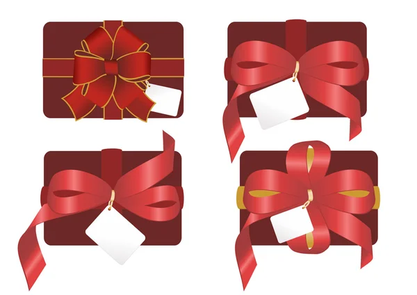 Cajas de regalo con arcos — Vector de stock