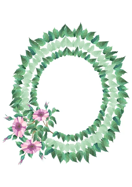 Frame from abstract flowers and leaves — Stock Vector