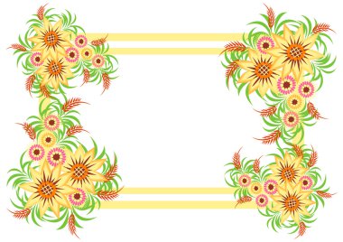 arka çiçekli çerçeve